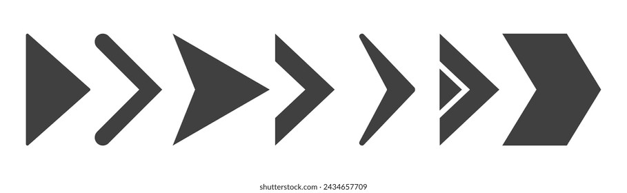 Set arrow icon. Collection different arrows sign