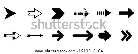 Set arrow icon. Collection different arrows sign. Black vector arrows – vector