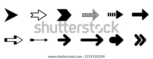 Set arrow icon. Collection different arrows sign.\
Black vector arrows –\
vector