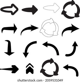 set arrow icon cool man