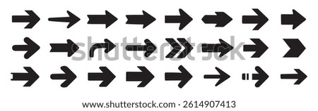 Set of Arrow icon set. Arrow. Cursor. Collection different arrow signs. Black icons. Different cursor direction symbols in flat style. modern simple arrows, vector collection cursor