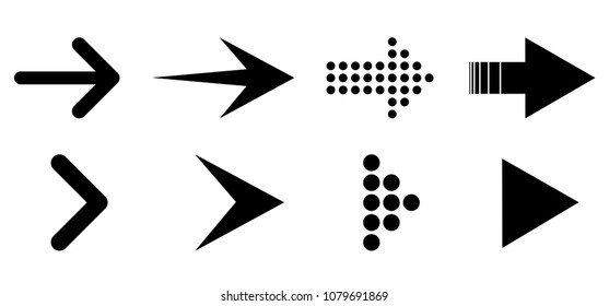 Set arrow icon. Different black arrows sign. Elements for business infographic – for stock