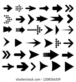 Set arrow icon. Different black arrows sign – stock vector