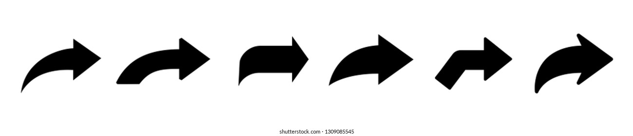 Set arrow icon. Different black arrows sign. Elements for business infographic – vector for stock