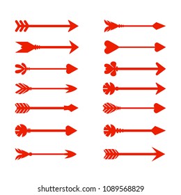 Set arrow icon. Different red arrows sign. Elements for infographic – stock vector