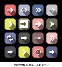 Set of Arrow icon. flat design