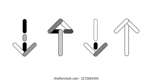 Set arrow icon. Set of flat icons, signs, symbols arrow for interface design, web design, apps and more.