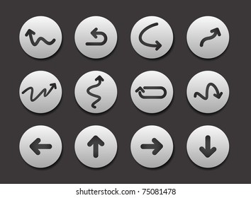 Set of Arrow Icon graphics for web design collections.