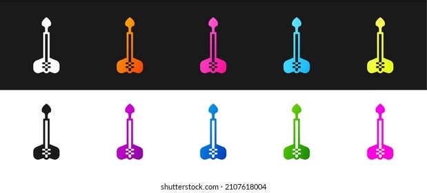 Establecer el icono de flecha aislado en fondo blanco y negro.  Vector