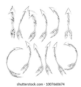 set of arrow icon logo sign illustration isolated on white background