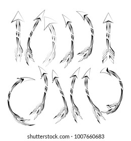 set of arrow icon logo sign illustration isolated on white background