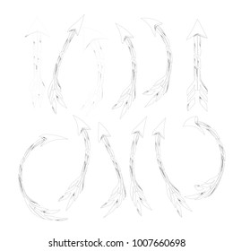 set of arrow icon logo sign illustration isolated on white background