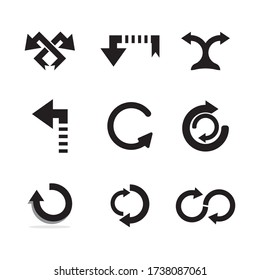 set of Arrow  icon Logo Template design vector illustration,
