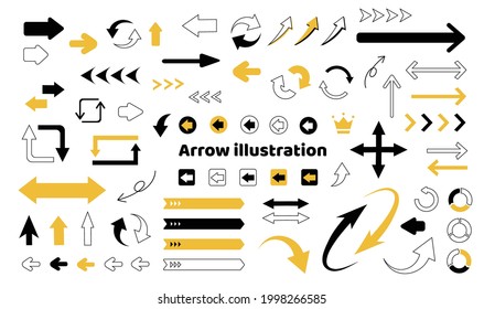 Set of arrow icon material