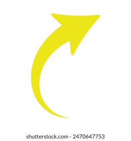 Set of arrow icon on white background. arrow indicated the direction symbol. curved arrow sign. flat style. Vector Illustration.