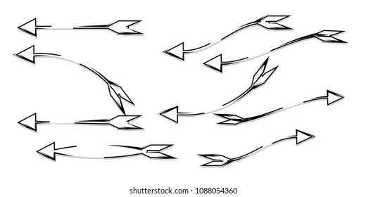 set of Arrow Icon in trendy flat style isolated on white background. Arrow symbol for your web site design, logo, app, UI. Vector illustration