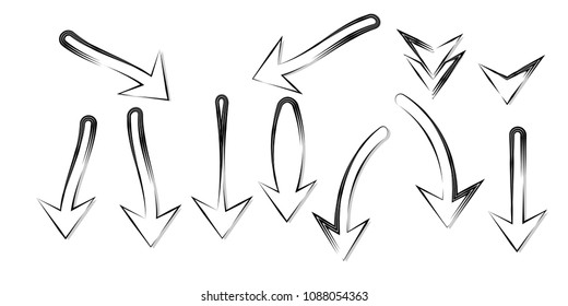 set of Arrow Icon in trendy flat style isolated on white background. Arrow symbol for your web site design, logo, app, UI. Vector illustration