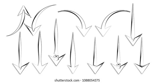 set of Arrow Icon in trendy flat style isolated on white background. Arrow symbol for your web site design, logo, app, UI. Vector illustration