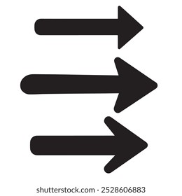set of arrow icon vector, silhouette on white background
