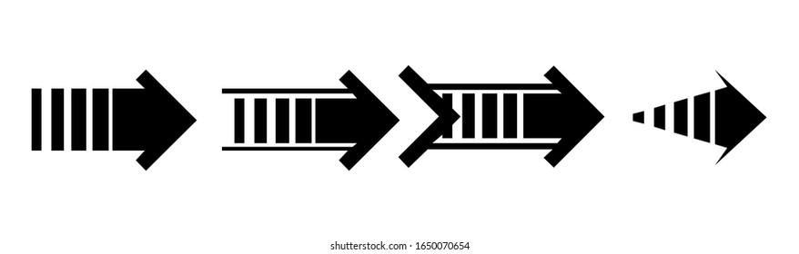 Set of arrow icon vector. Arrow symbol. Black color. Eps 10