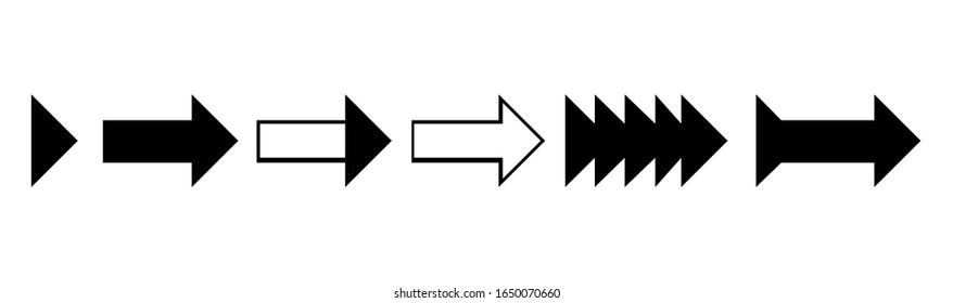 Set of arrow icon vector. Arrow symbol. Black color. Eps 10