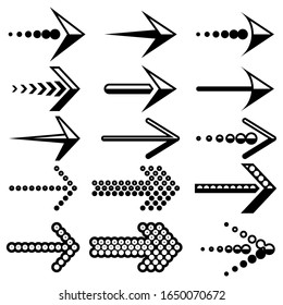 Set of arrow icon vector. Arrow symbol. Black color. Eps 10