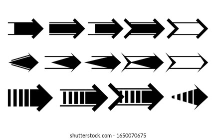 Set of arrow icon vector. Arrow symbol. Black color. Eps 10
