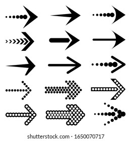 Set of arrow icon vector. Arrow symbol. Black color. Eps 10