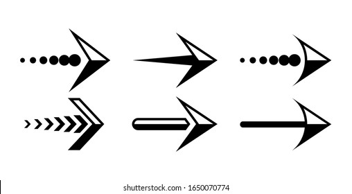 Set of arrow icon vector. Arrow symbol. Black color. Eps 10