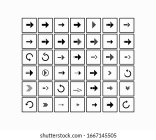 Set of arrow icons. Icons for business. Vector Internet arrows.