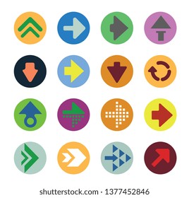 Set of  arrow icons in circle 03