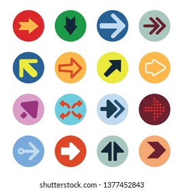 Set of  arrow icons in circle
