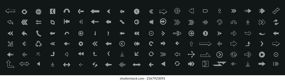 Set arrow icons. Collection arrows sign. White arrow icon set. Arrow. Cursor. Arrow vector icon. Collection different arrows sign. Modern simple arrows
