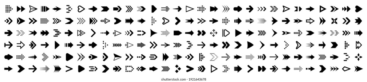 Set arrow icons. Collection different arrows sign. Black vector arrows icons – stock vector