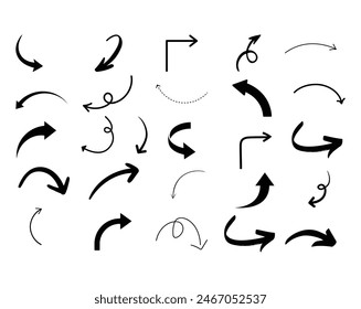 Set arrow icons, Collection different types of arrows sign. Black vector arrows fully editable vector file