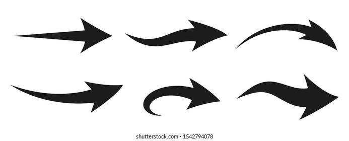 Set arrow icons. Different black arrows sign – stock vector