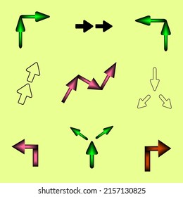 Set of arrow icons internet decoration abstract background vector illustration