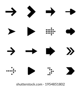 Conjunto de iconos de flecha aislados en fondo blanco