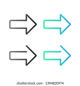 Set Of Arrow Icons Navigation Icons Grey and Blue Gradient Flat Vector Design