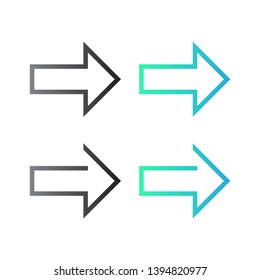 Set Of Arrow Icons Navigation Icons Grey and Blue Gradient Flat Vector Design