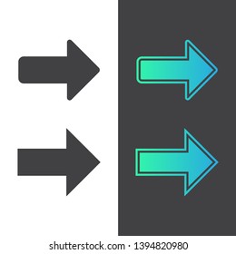 Set Of Arrow Icons Navigation Icons Grey and Blue Gradient Flat Vector Design