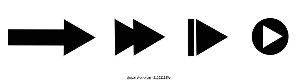A set of arrow icons. Pointer. Editable vectors.