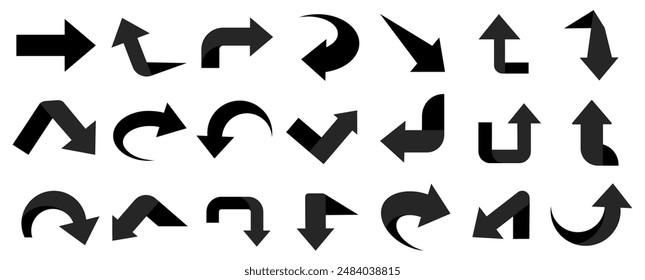 Set arrow icons, pointing up, down, left and right icon