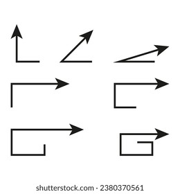 set of arrow icons. Smooth arrow symbol collection. Vector illustration. EPS 10.
