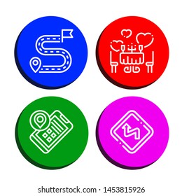Set of arrow icons such as Destination, Romantic, Location, Curves , arrow