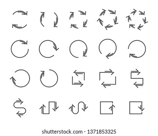 set of arrow icons, such as linear, curve, aiming, next