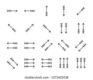 set of arrow icons, such as linear, curve, aiming, next