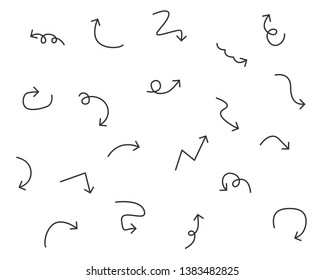 conjunto de iconos de flecha, como lineal, curva, orientación, siguiente