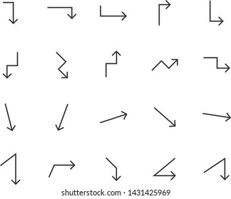 set of arrow icons, such as linear, curve, aiming, next