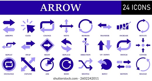Set of Arrow Icons or symbols Vector fully editable file.
